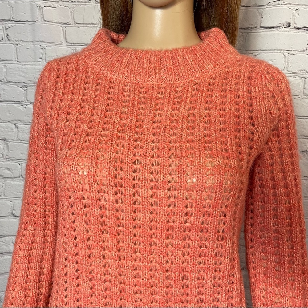 NWT New Anthropologie Field of Flowers Wool Blend Orange Sweater Size S - Picture 13 of 13